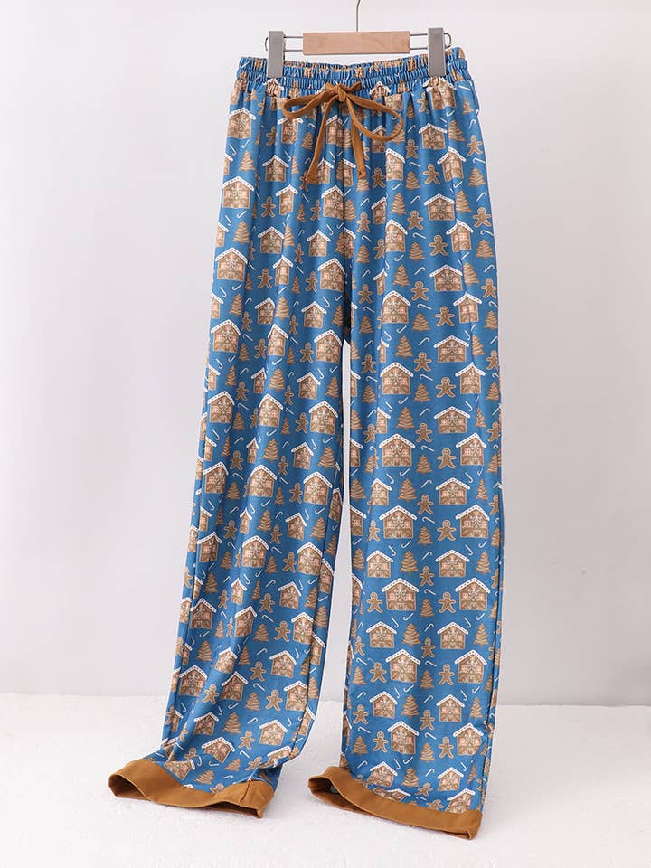 Calças de pijama de pai com estampado de gengibre marinho por atacado de Mom & Co.