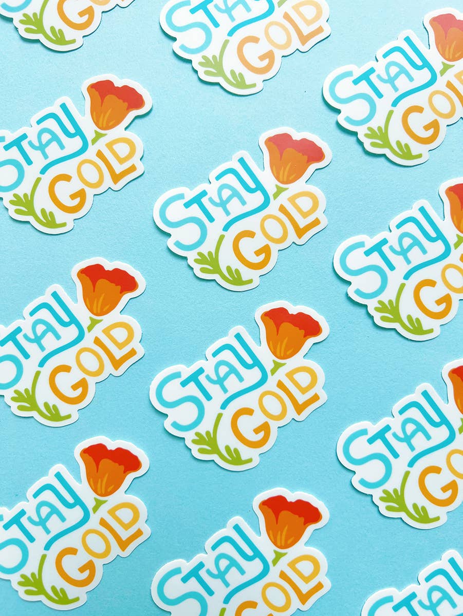 Brenna Daugherty Illustration - Wholesale Sticker - Stay Gold California Poppy Sticker3