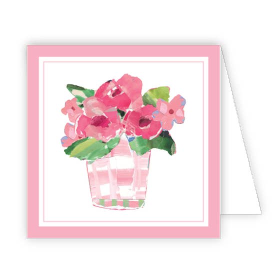 Pink Flowers Enclosure Card for wholesale by RosanneBeck Collections