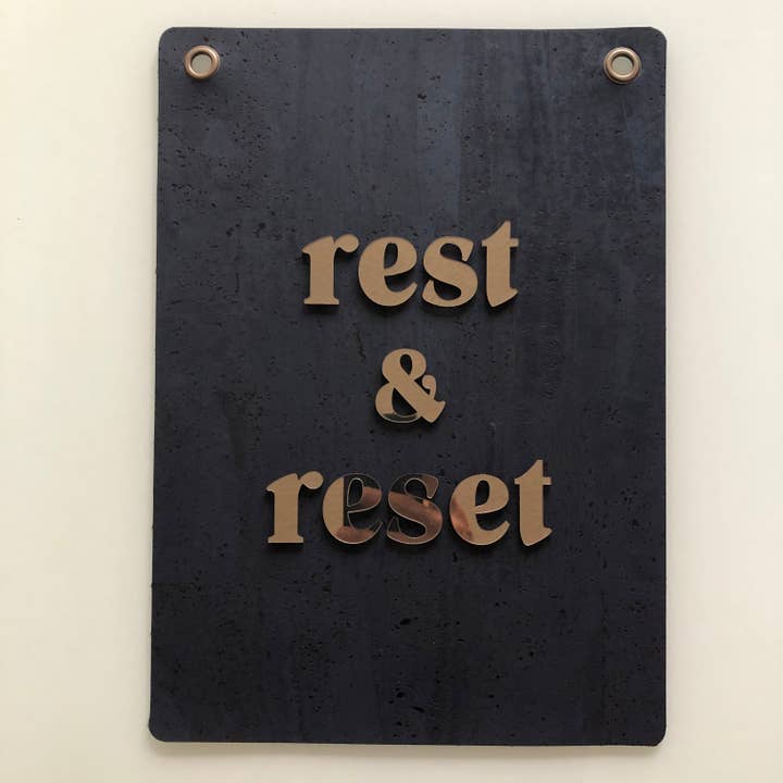 "rest & reset" Banner for wholesale by So Very Lovely