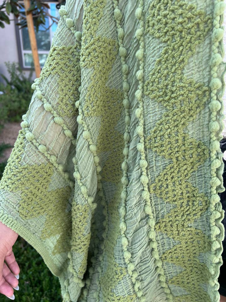 Justin & Taylor - Wholesale Kimono - Women's - Puffer-Up | Soft Textured Cover-Up Kimono With Pom Detail78