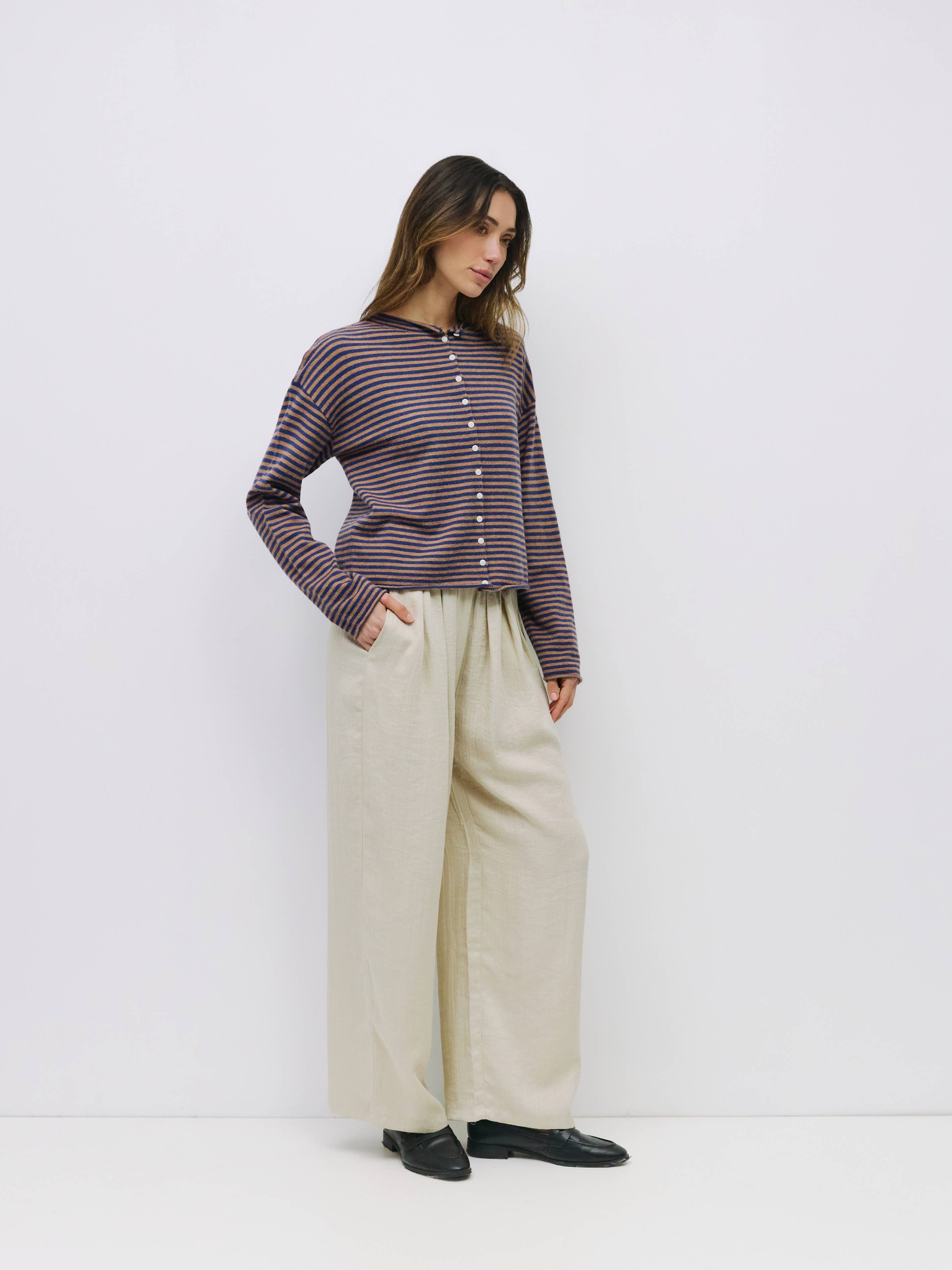 MOD REF - Wholesale Cardigan - Women's - The Elisa Cardigan | Striped Button-Down Cardigan2