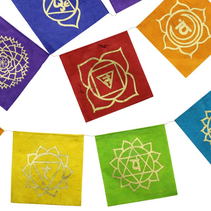 Tribal Trade GmbH - Wholesale Prayer Flag - Prayer flag seven chakras colorful 10.5x10.5cm