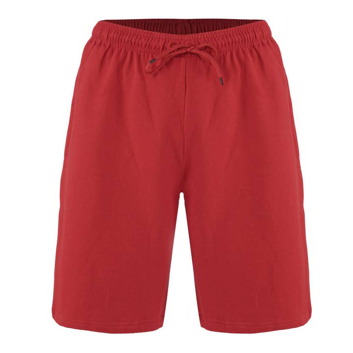 Unisex-Shorts aus rotem Fleece für den Großhandel von WASTEWEAR