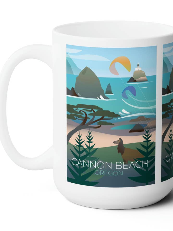 Tasse en céramique Cannon Beach 15 oz pour la vente par Max & Oscar