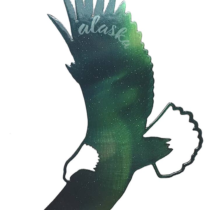 Alaska Aurora Eagle, 4 inch ornament, Item# 8130AK for wholesale by d'ears inc.
