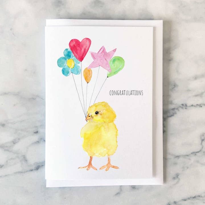 New Baby Card, Baby chick for wholesale by Pippa & Paper