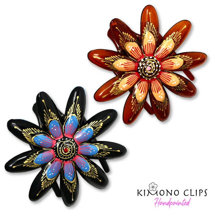 607p Starburst handmålad klämma för wholesale av Kimono Clips