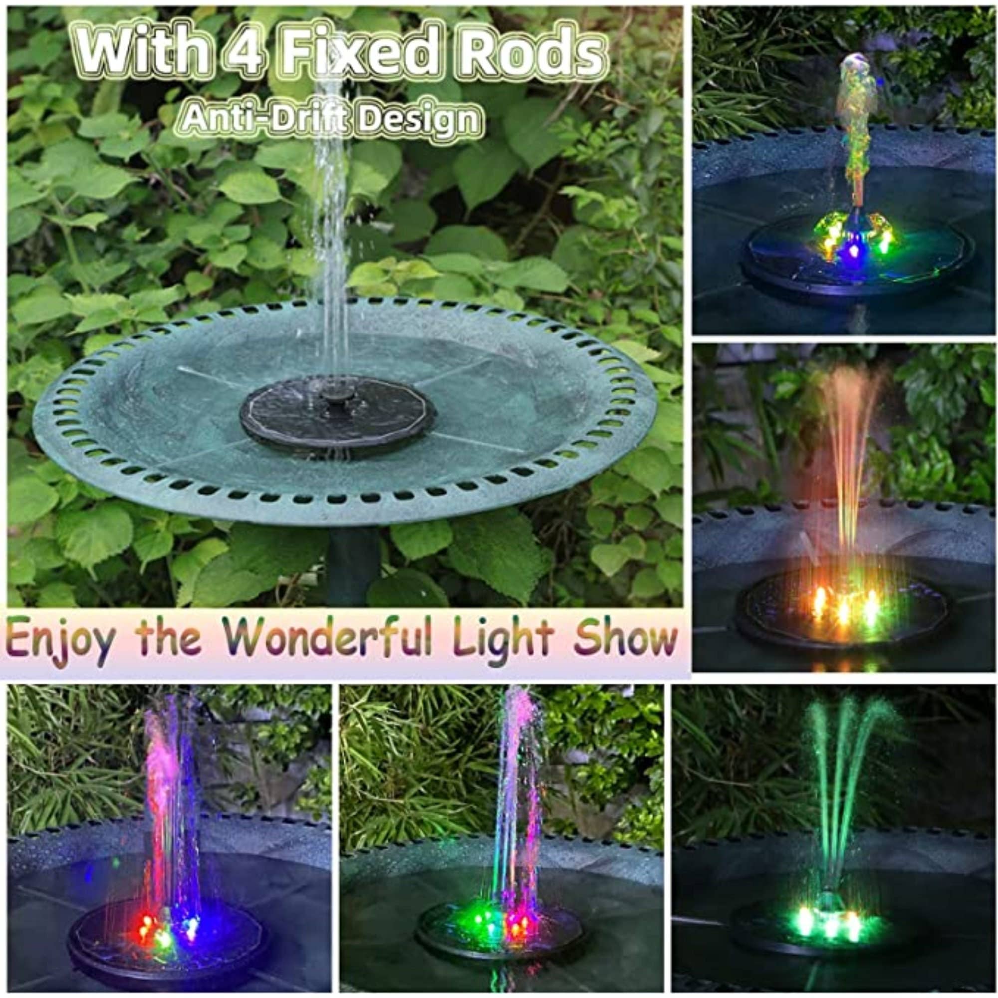 Skiddo - Wholesale Outdoor Ornament/Decor - Aqua Splash LED Solar Fountain Pump2