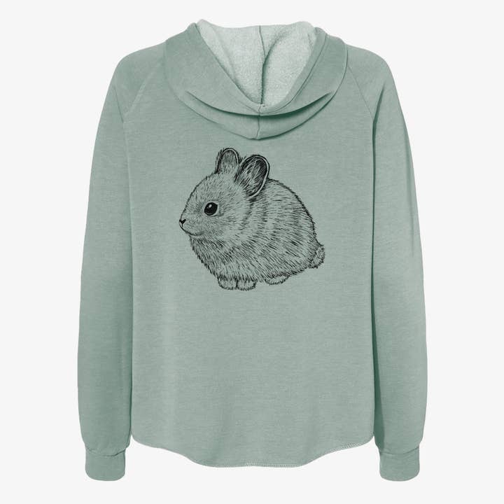 Columbia Basin Pygmy Rabbit - Women's Cali Wave Zip-Up Sweatshirt for wholesale by Because Tees