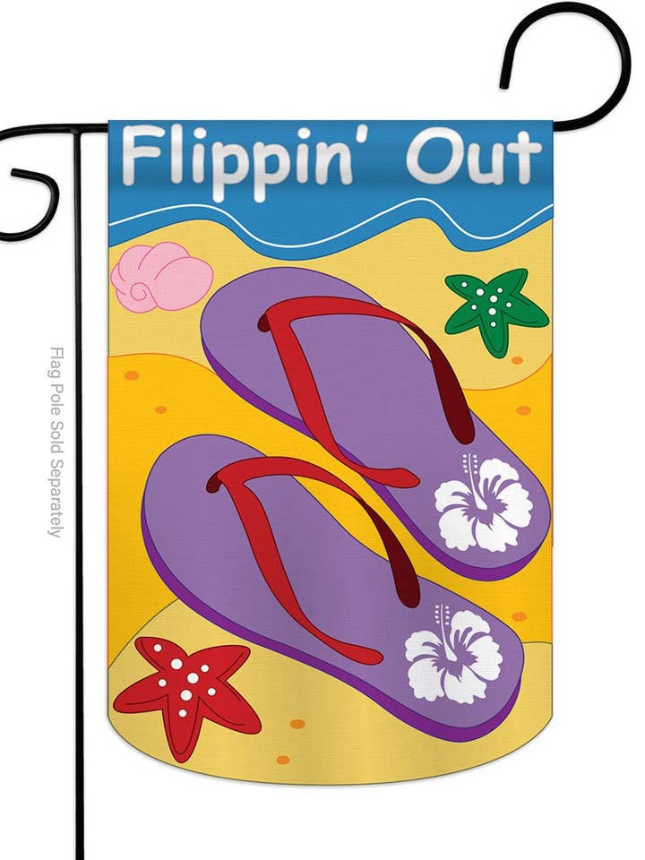 Flippin' Out Coastal Beach Fun and Sun Decor Flag for wholesale by Two Group Flag Co