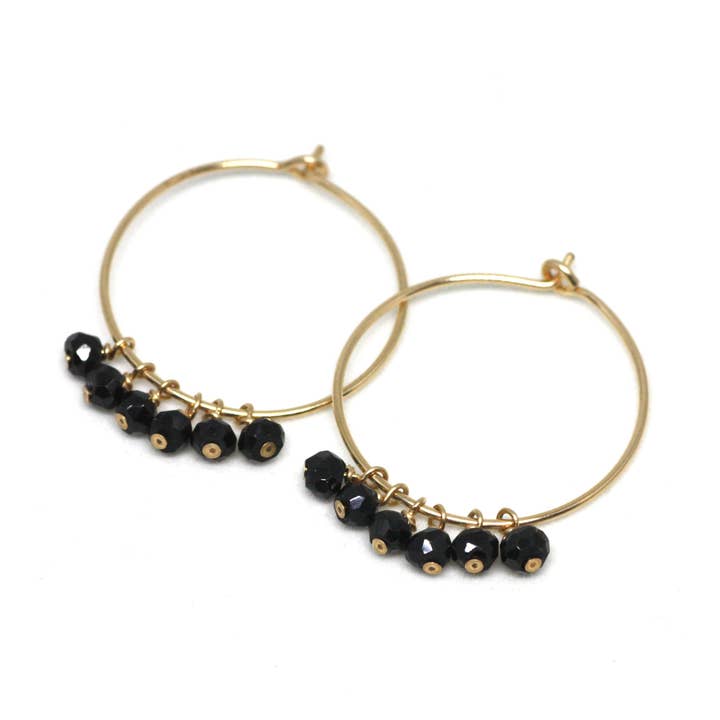 Orecchini a cerchio con grandi gemme per la vendita all'ingrosso da parte di Azki Jewelry