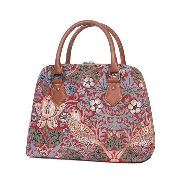 Signare Tapestry – wholesale Väska med handtag – Dam – William Morris Jordgubbstjuv Röd - Cabriolet Väska
