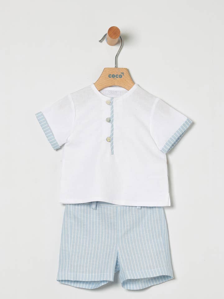 Camisa Com Bermuda Estampado Riscas por atacado de COCO ACQUA