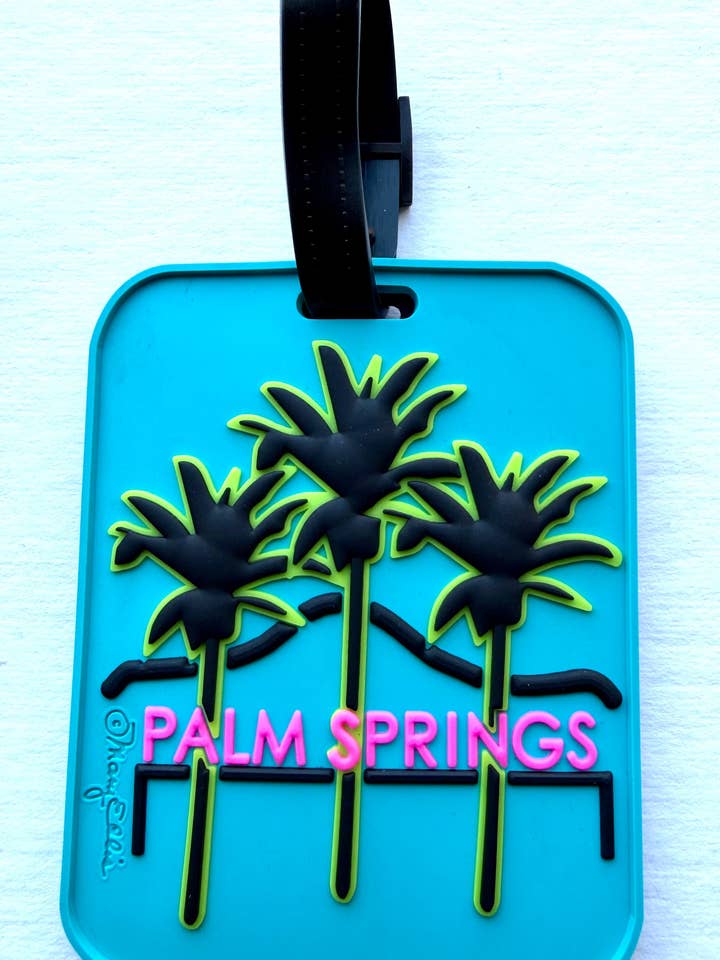Palm Springs Sign Souvenir 3-D Luggage Tag for wholesale by Mary Ellis