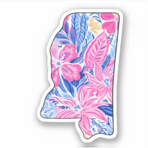 Mississippi State - Tropical Sticker - Bring Summer Vibes! for wholesale by Lake Bar Gifts