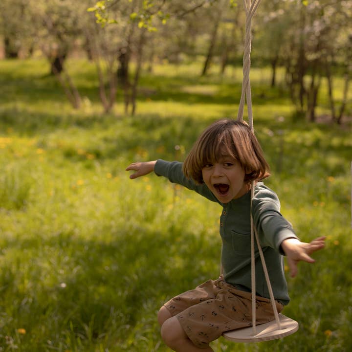 Babai – Großhandel Holzspielzeug – Kinder – Babai Kinder-Holzschaukel mit Baumwollseil13