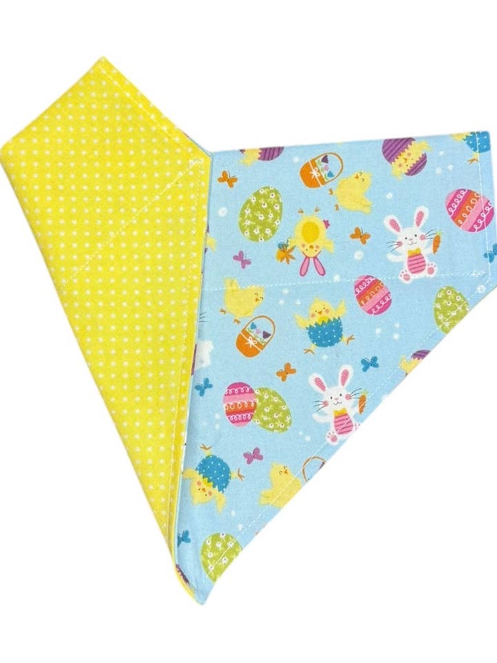 Easter & Yellow Dots | Reversible Dog Bandana for wholesale by Cambria K9