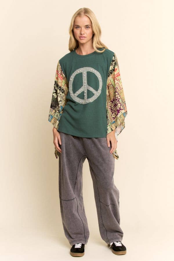 Davi & Dani - Wholesale Knit Top - Women's - BOHO PATCHWORK KNIT TOP0