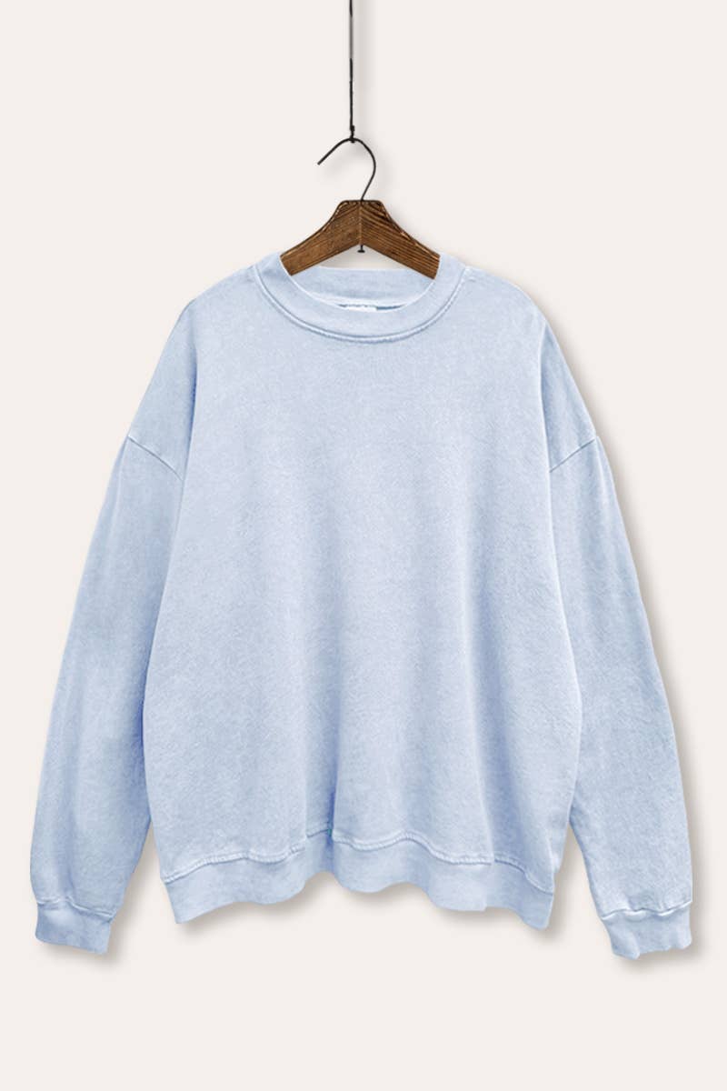 VINTAGE POINT USA - Vendita all'ingrosso Felpa stampata - Donna - FELPA COMODA IN SPUGNA FRANCESE LAVATA MINERALE SEMPLICE6