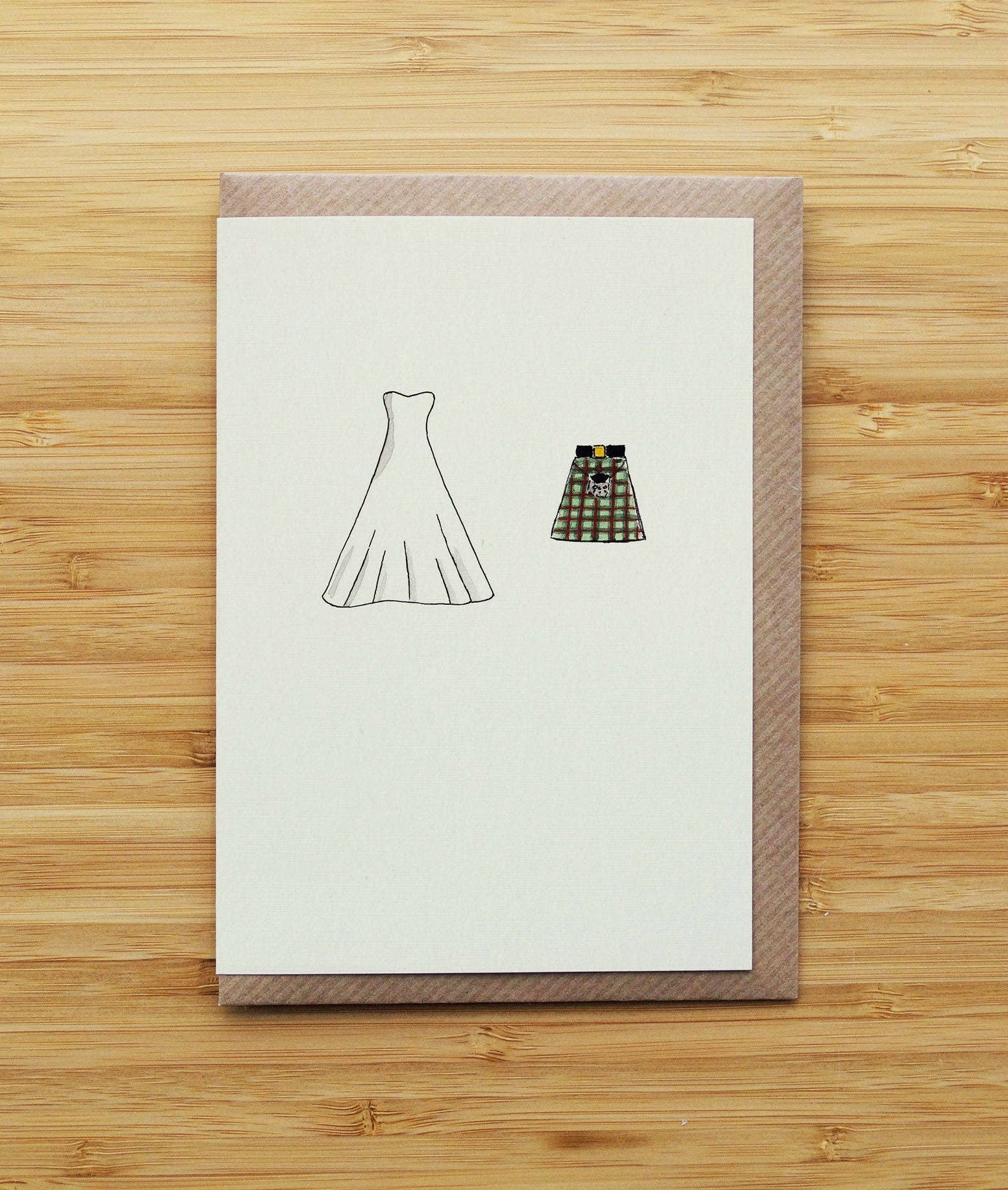 RossJDesigns - Wholesale Wedding Card - Scottish Wedding Card - Scotland - Kilt - Recycled Card0