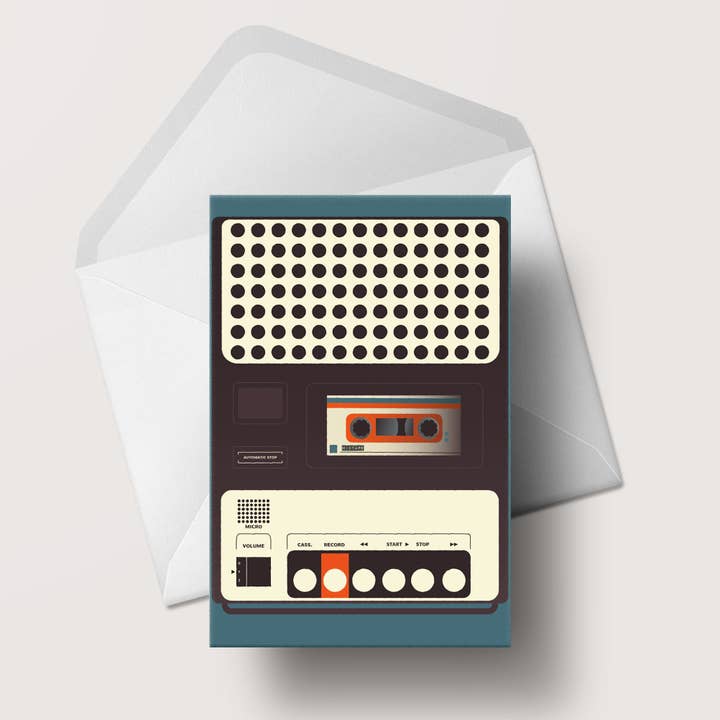 Gail Myerscough - Wholesale Everyday Greeting Card - Cassette Recorder Greeting Card