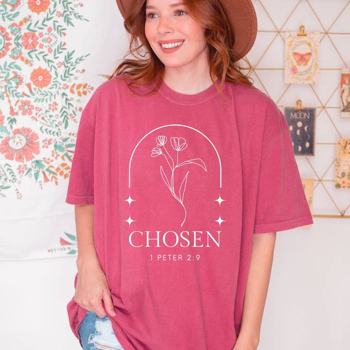 CHOSEN 1 PETER 2:9 UNISEX-T-SHIRT für den Großhandel von Dwell Apparel