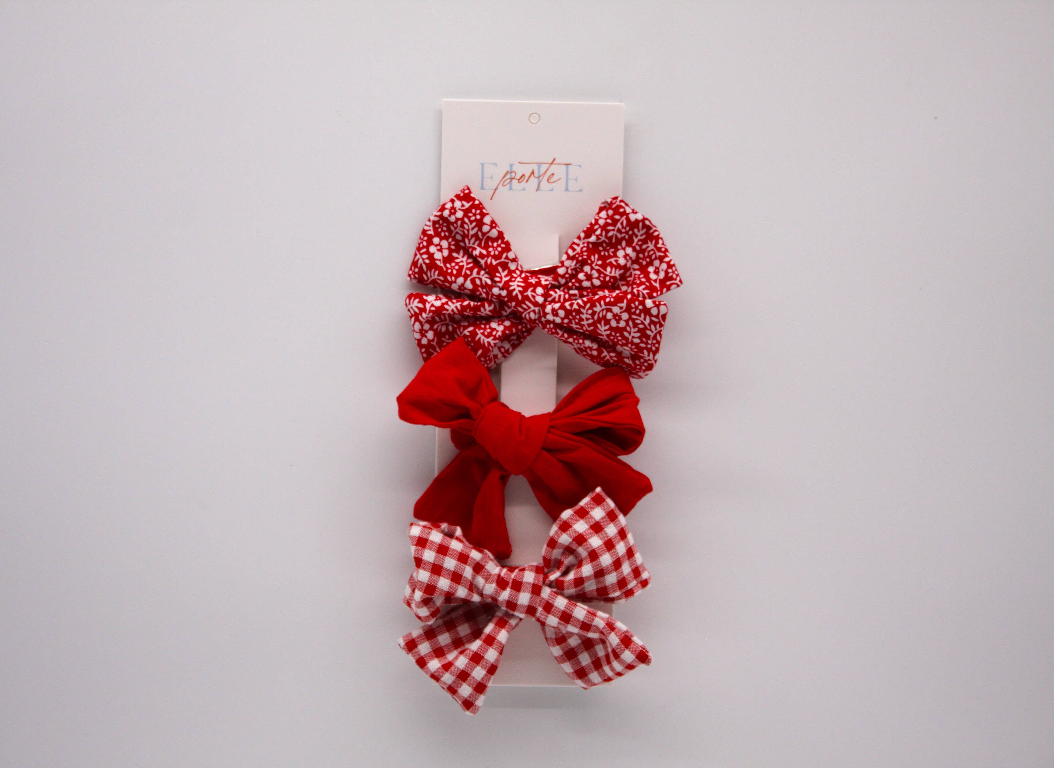 Elle Porte - Wholesale Hair bow – Kids - 3 PACK BOWS RED0