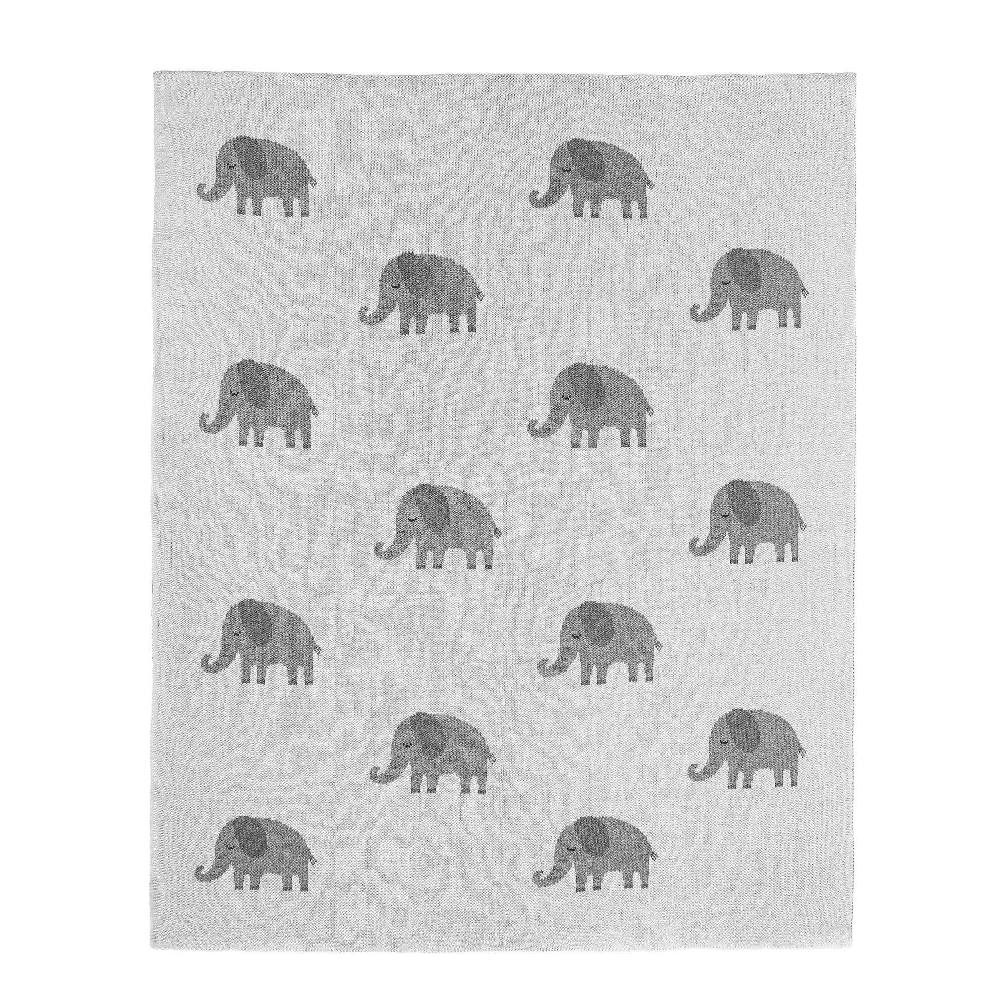 Little Otja – wholesale Milestone blanket – Child & baby – Knitted Baby Blanket - Elephants, White-Gray6