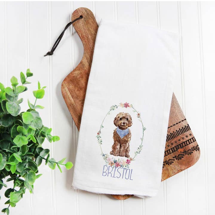 The Preppy Pineapple Home - Wholesale Tea Towel - Brown Cockapoo Tea Towel9
