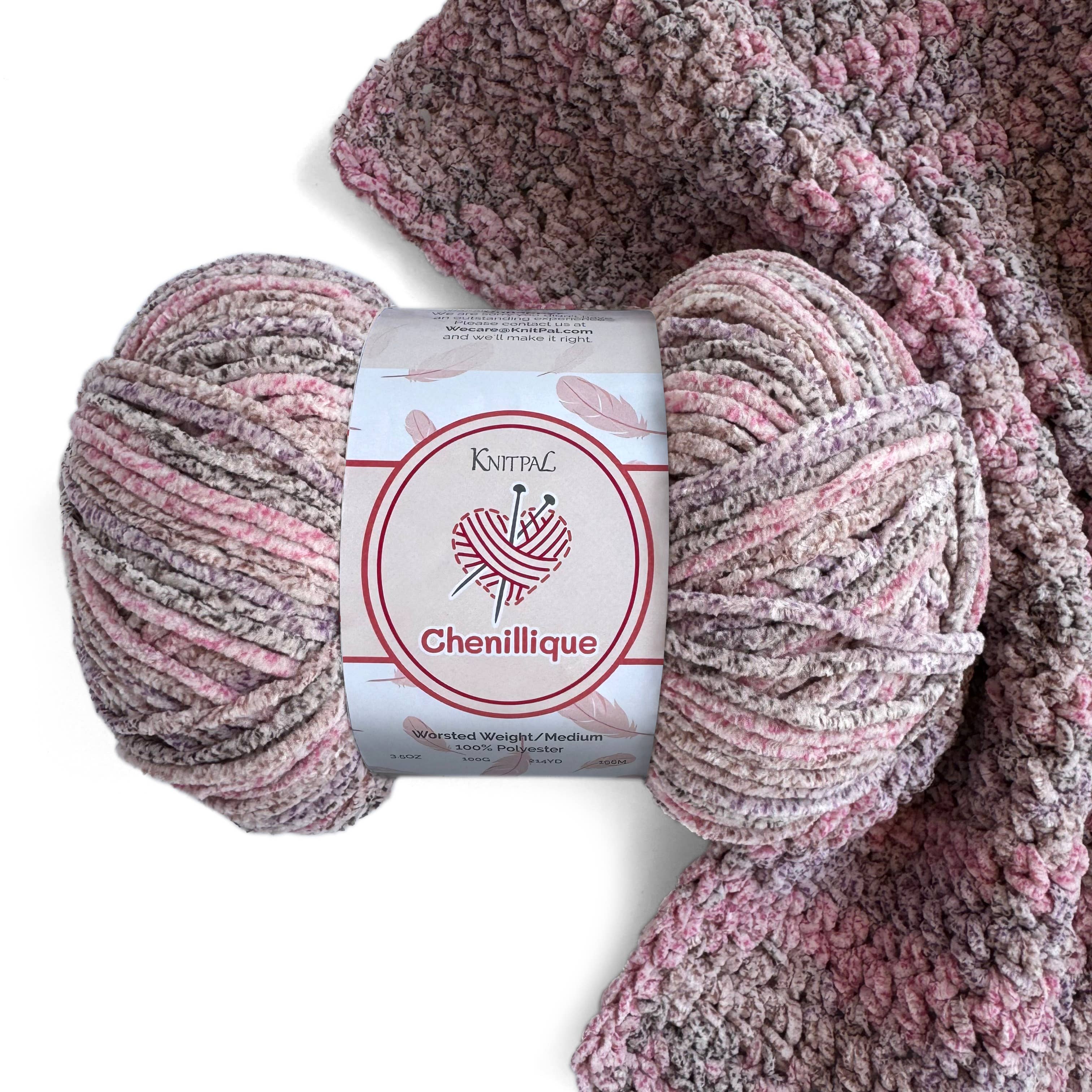 KnitPal - Wholesale Yarn - Chenillique Velvet Chenille Crochet Yarn - Worsted Weight 42