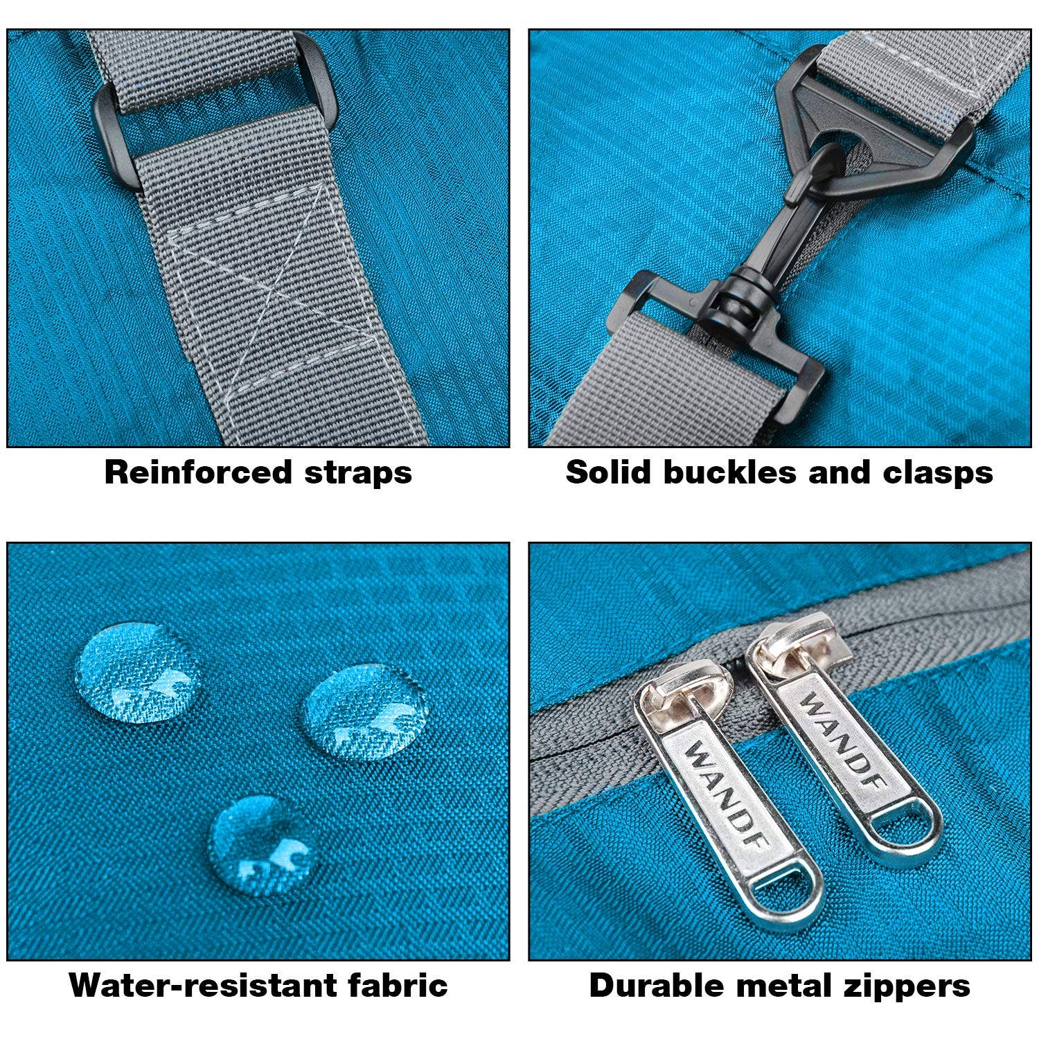 wandf – Saco de viagem - Unissexo por atacado – Mala de viagem Mala Multifuncional de Armazenamento Azul8