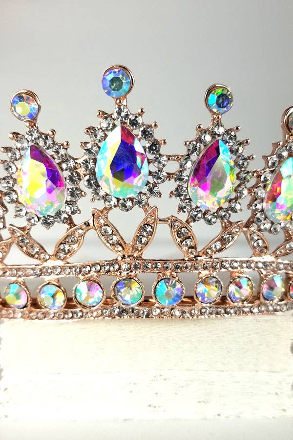 Chicas - Wholesale Tiara - Women's - One Size Fits All Metal Tiara With Jewel Rhinestones HT879-22