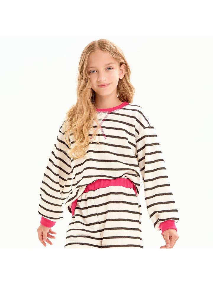 Good Girl - Wholesale Sweatshirt - Kids - Stripe French Terry Sweatshirt