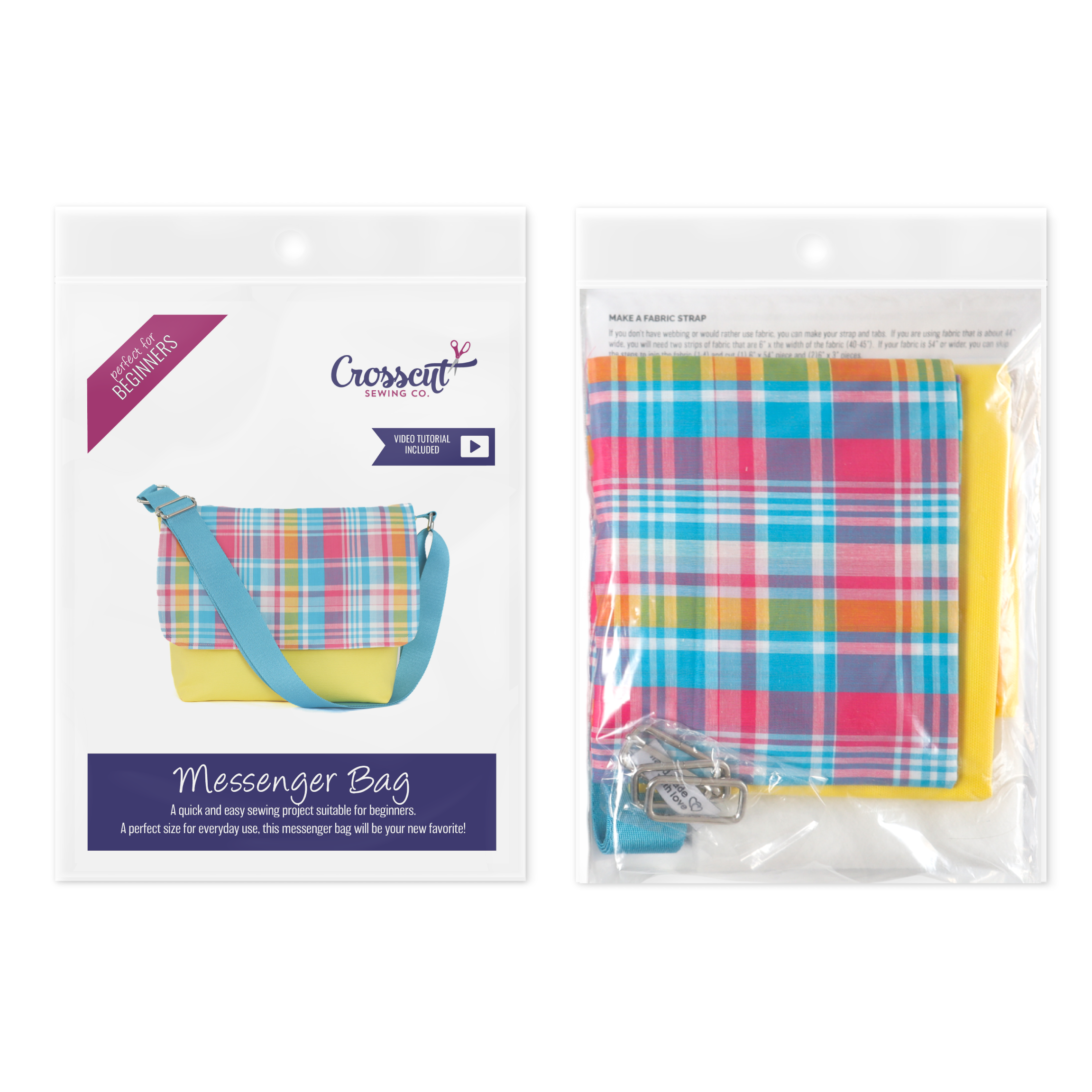 Crosscut Sewing Co. - Wholesale DIY Craft Kit - Messenger Bag Sewing Kit - DIY Beginner Sewing Project Kit Kids and Adults54
