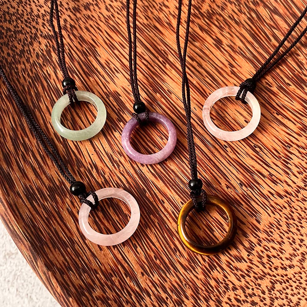 VIE - Wholesale Pendant/Charm Necklace - Circular Crystal Pendant with Black Cord, 3cm11