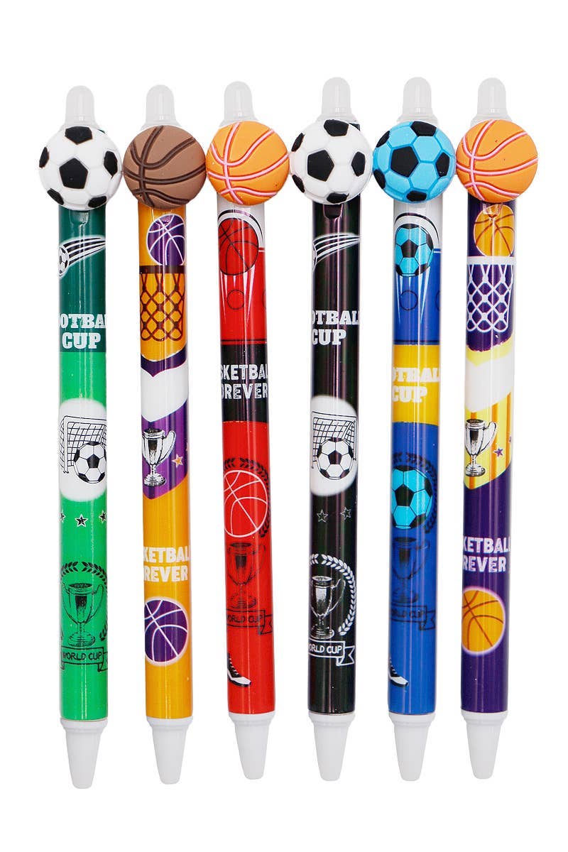 ASSORTED Sports Ball Erasable 0.5 Mm Blue Pen - 36 Pcs for wholesale on Faire1