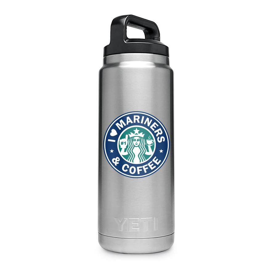 Discovery Stickers - Wholesale Sticker - I Love Mariners & Coffee Vinyl Sticker1