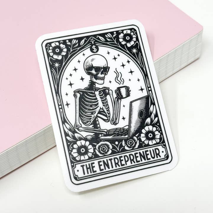 Autocollant découpé en vinyle de la carte de tarot de l'entrepreneur | Mat pour la vente par Plannermonkeyco