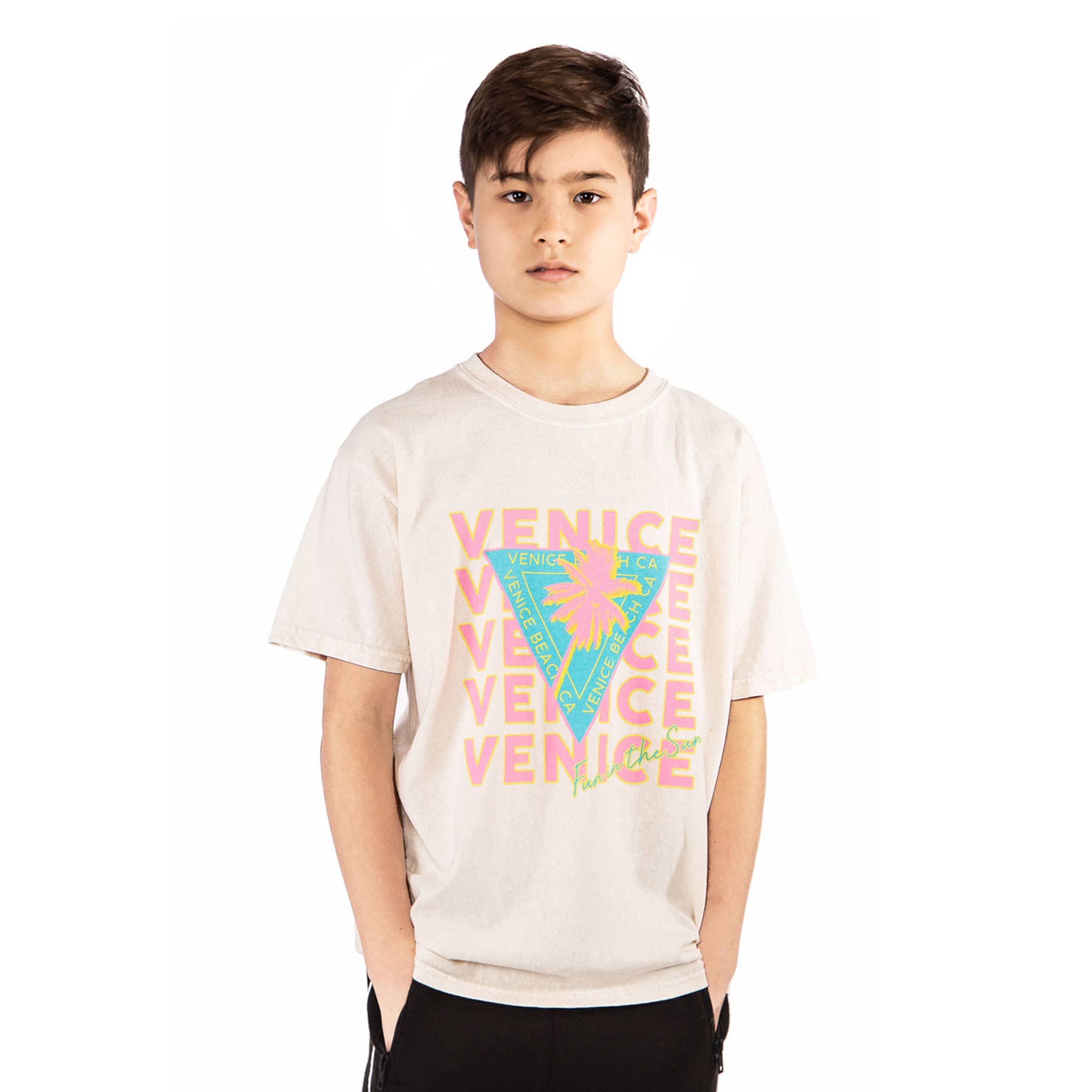 Port 213 - Wholesale Screen Printed T-Shirt - Kids - Kids Ivory Venice T-shirt-Girls, Boys2