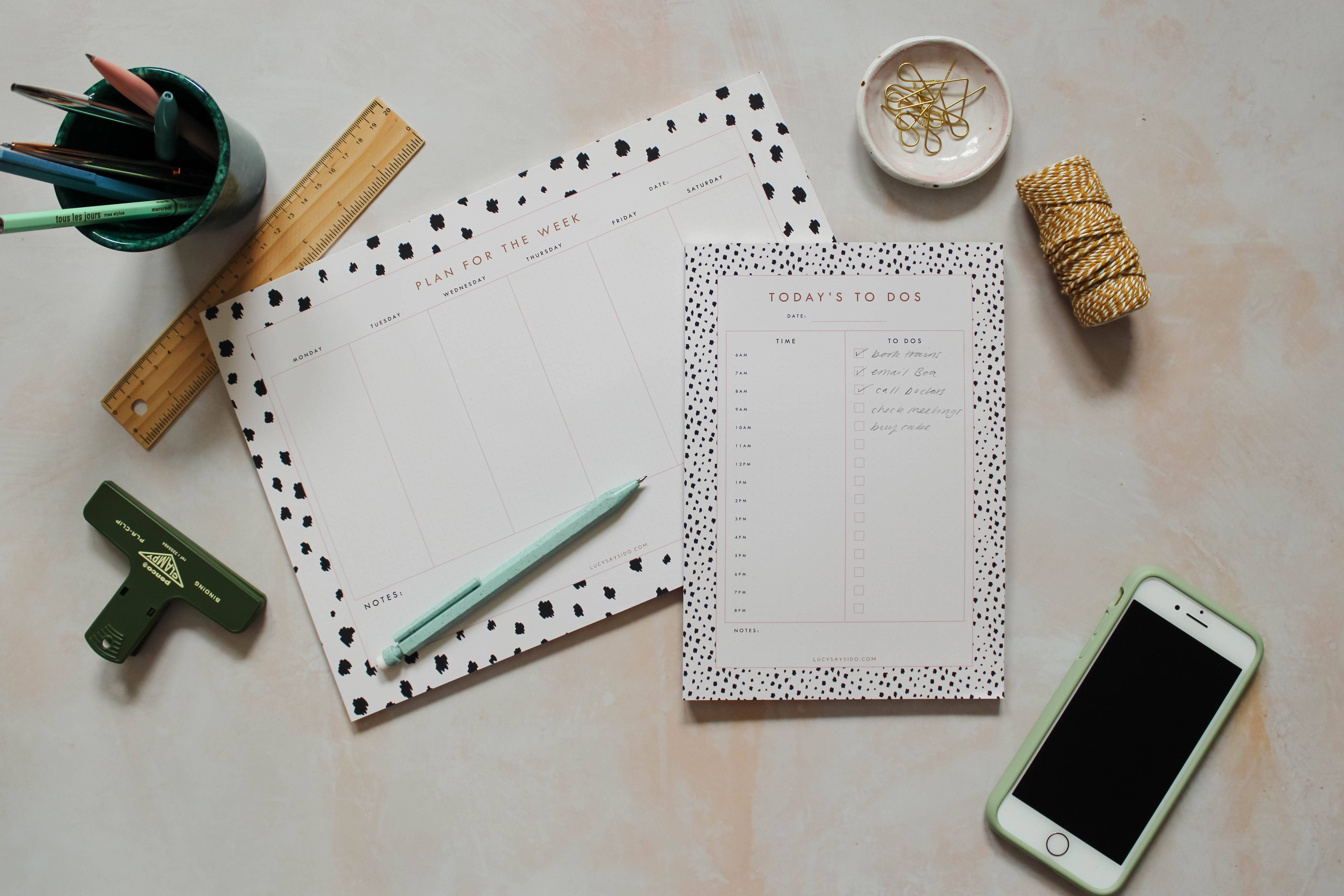 Lucy says I do - Wholesale Planner - A4 Weekly Planner Desk Pad Dalmatian Spot2