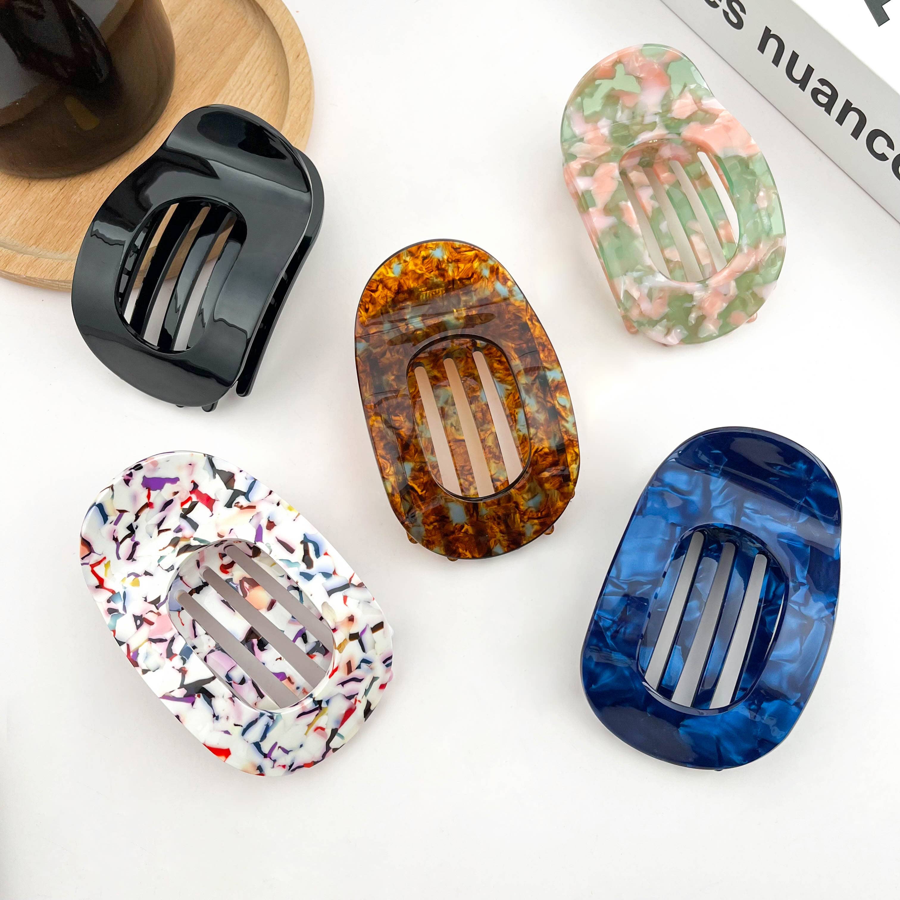 TheDivaSoap - Wholesale Hair Clip - Women's - Acetate Classic Colorful Flat Hair Clips, Stylish Barrettes5