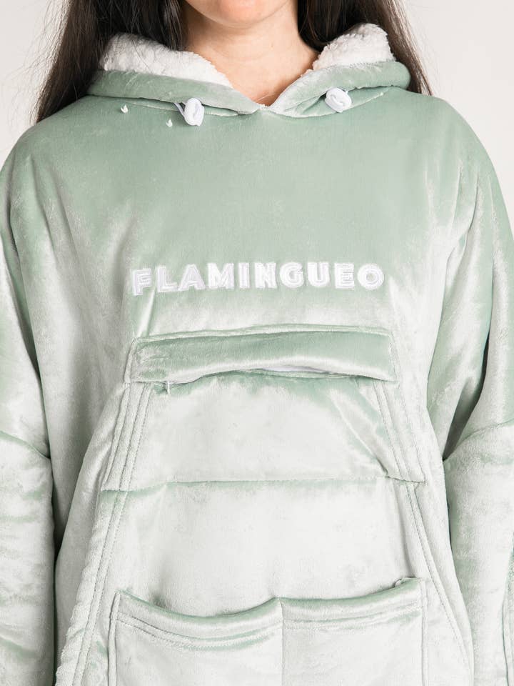 Flamingueo - Vendita all'ingrosso Tutina - Donna - Felpa/coperta unisex oversize colore verde