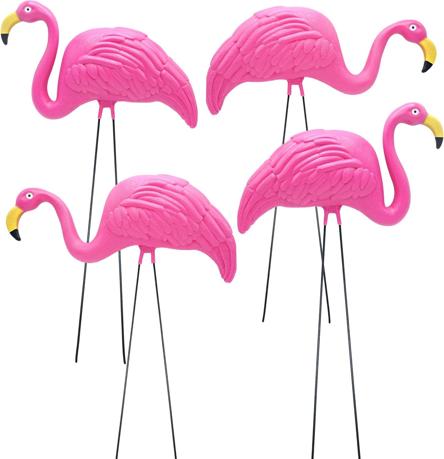 4E's Novelty - Wholesale Outdoor Ornament/Decor - 4 Pink Flamingos Yard Decorations - Large 23 inch Ornament Statues - Outdoor Garden Lawn Flamingo Decor by 4E's Novelty1