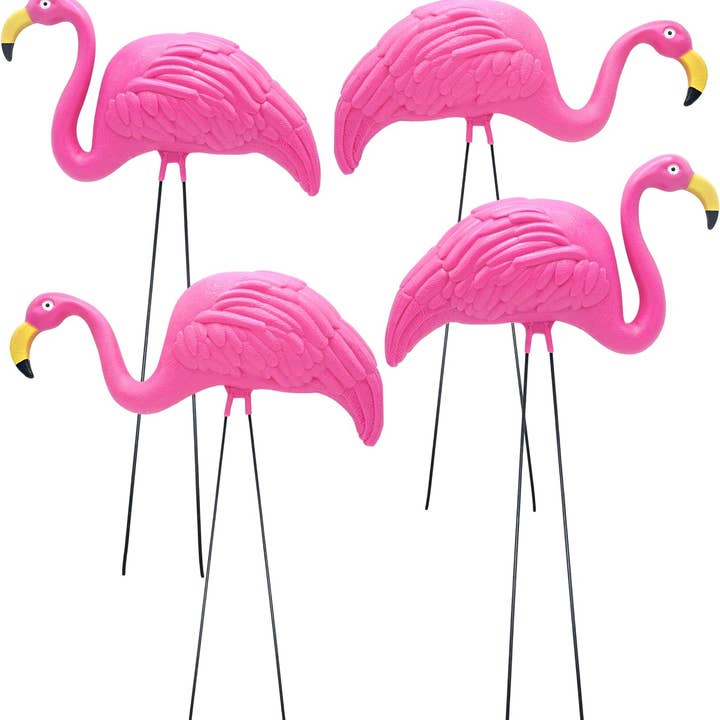 4E's Novelty - Wholesale Outdoor Ornament/Decor - 4 Pink Flamingos Yard Decorations - Large 23 inch Ornament Statues - Outdoor Garden Lawn Flamingo Decor by 4E's Novelty1