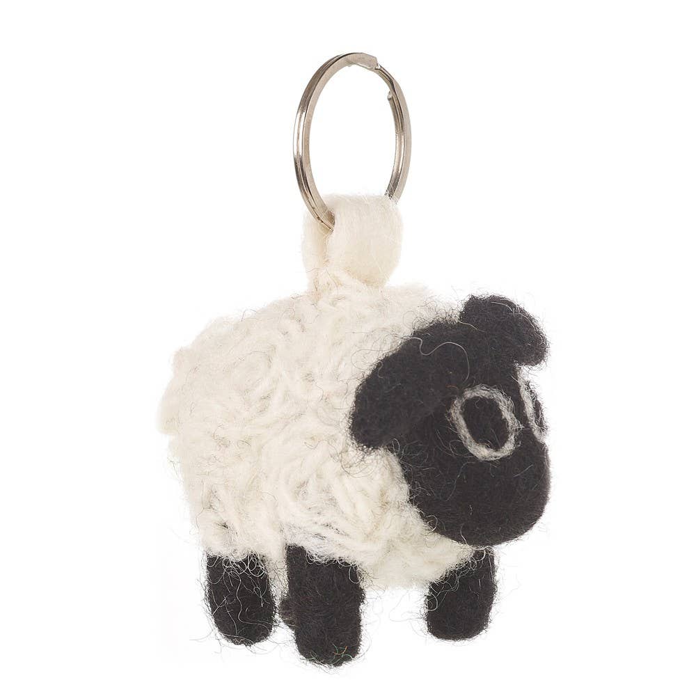 Felt So Good - Wholesale Keychain - Unisex - Handmade Fair trade Needle Felt Black Sheep Keyring2