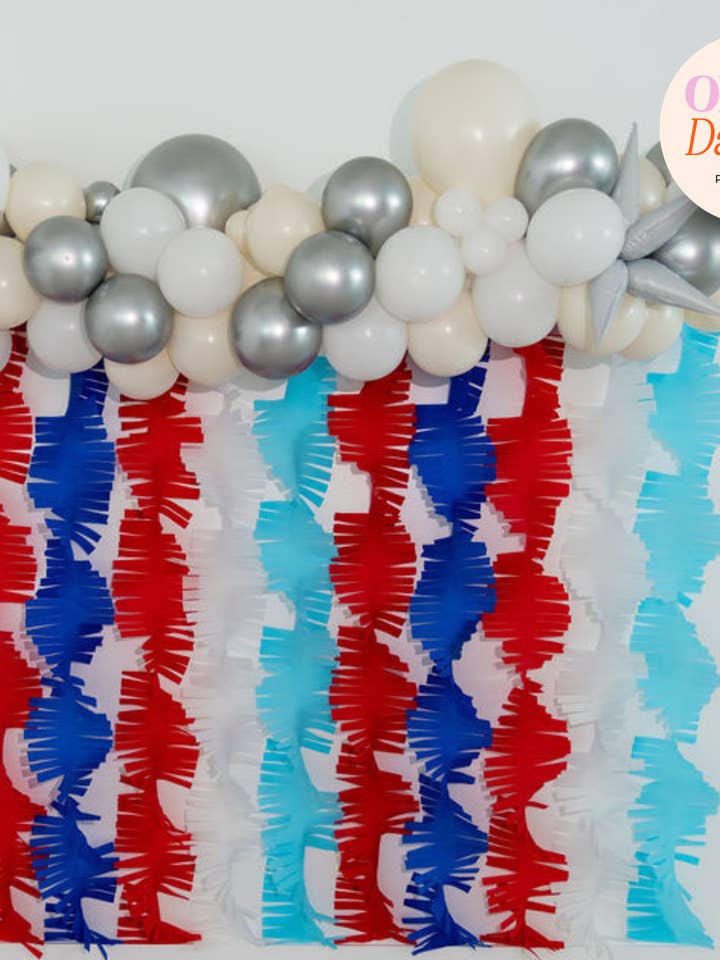 Confezione di Carta Crespa Rossa, Bianca e Blu per la vendita all'ingrosso da parte di Oh My Darling Party Co