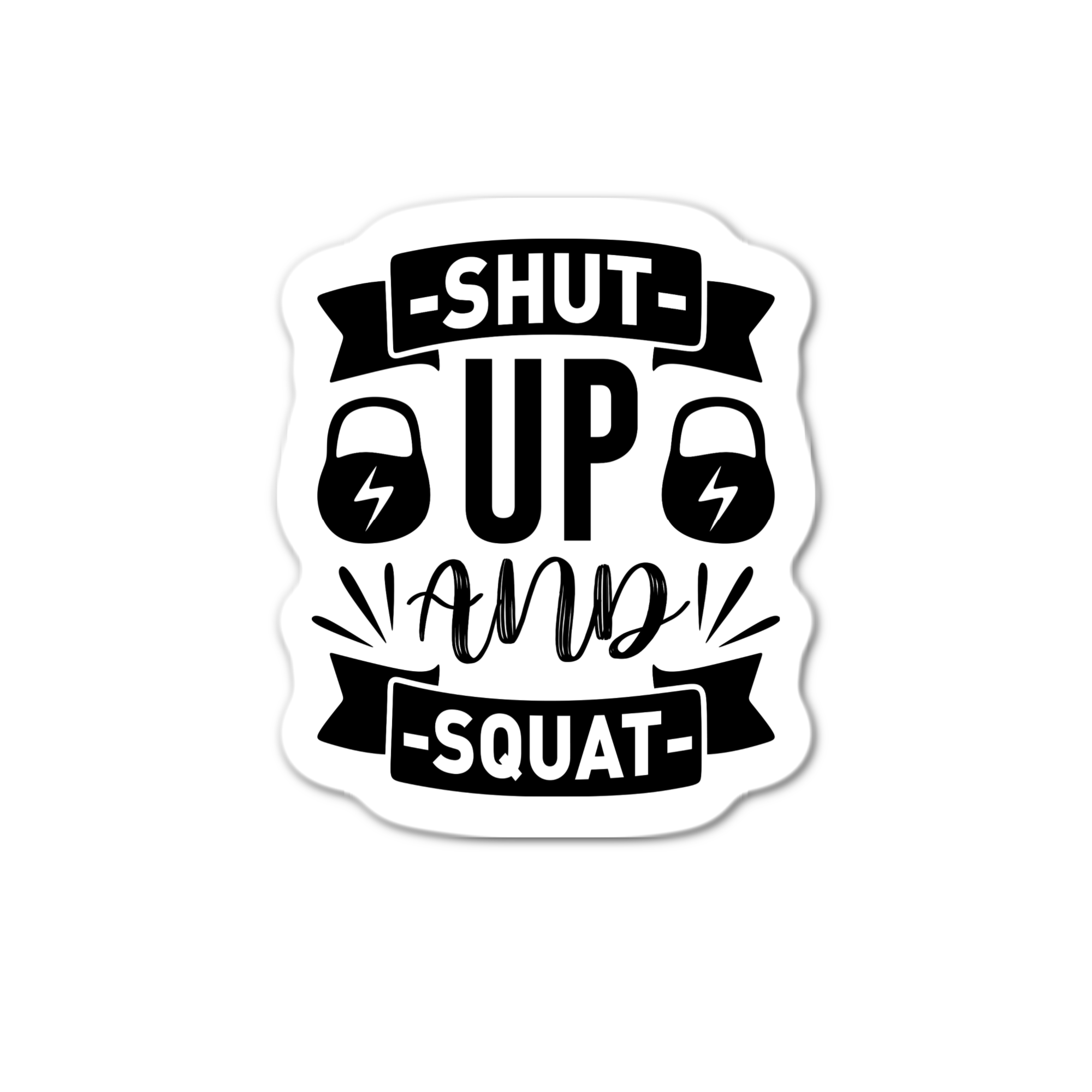 Stick-It Expressions – wholesale Telefon- och laptopklistermärken – Håll käften och knäböj0