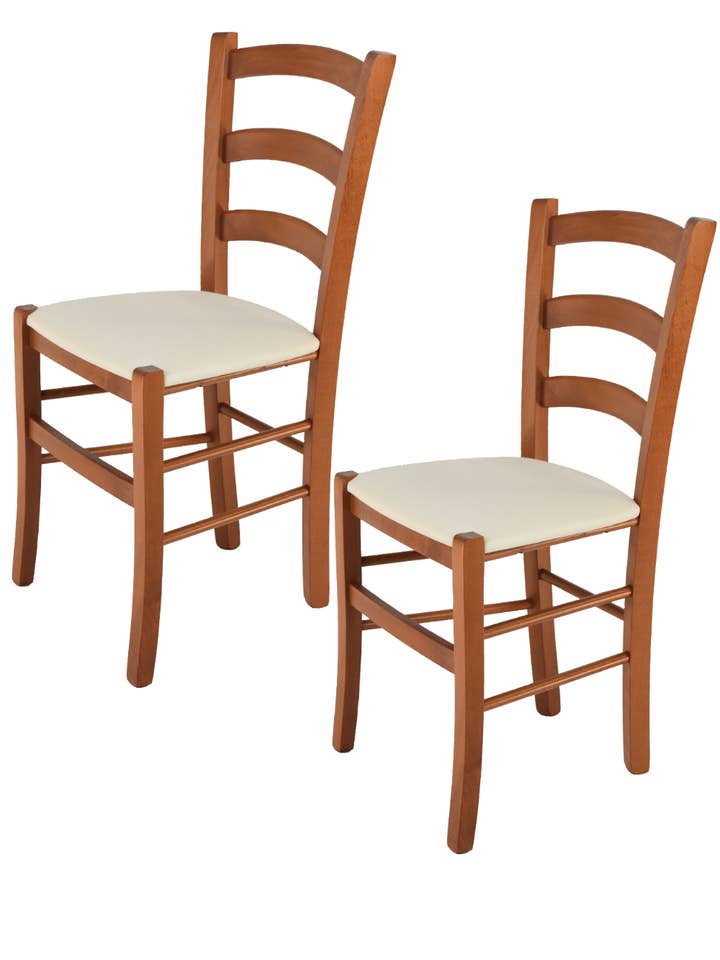 Sillas Venice en madera de cerezo, asiento en tela color para venta al por mayor de Tommychairs