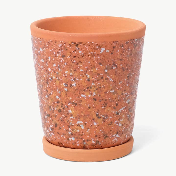 Casa Atlântica - Wholesale Plant Pot - Speckled clay pot on terracotta base0